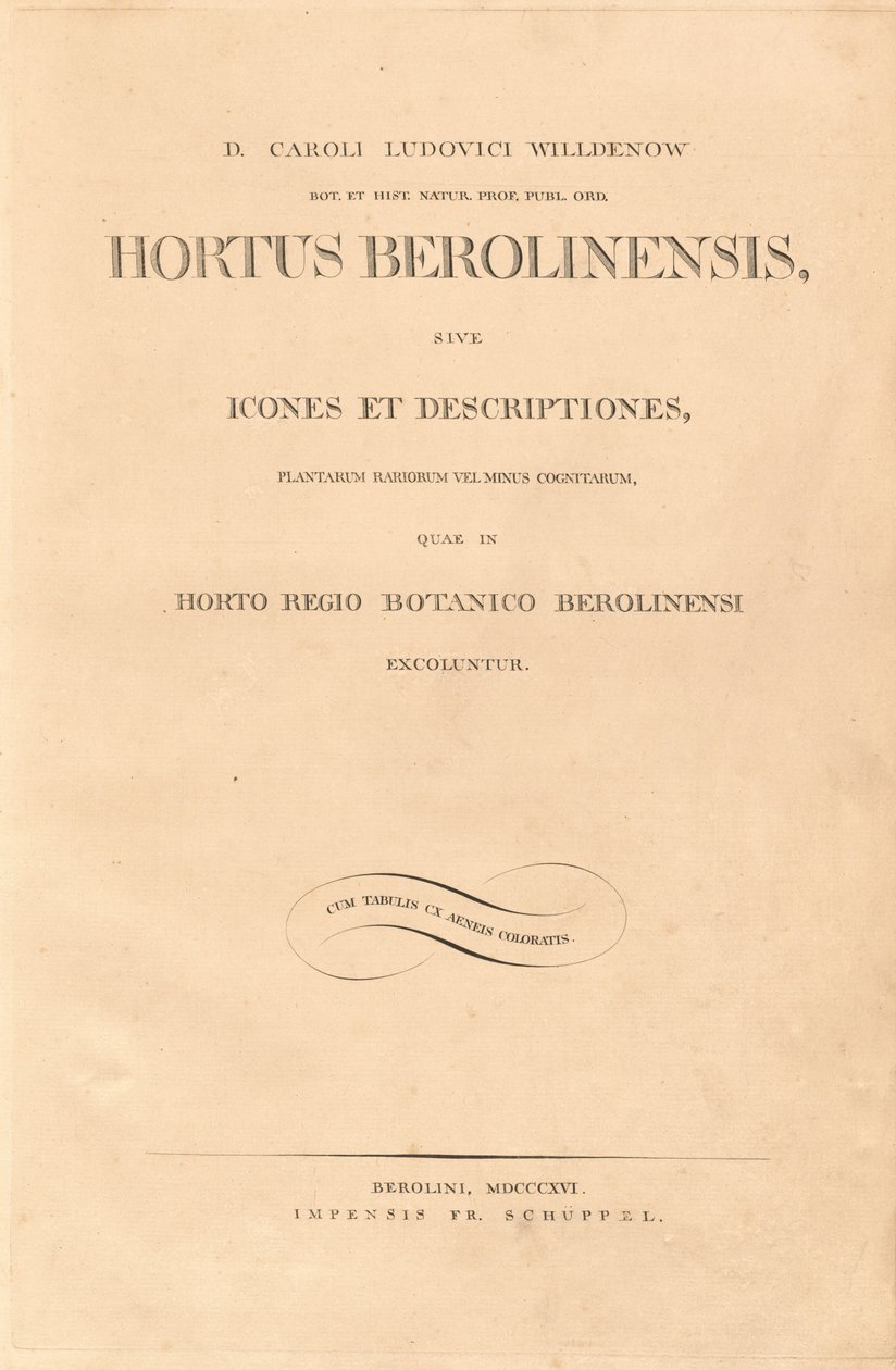 Hortus Berolinensis da Karl Ludwig Willdenow