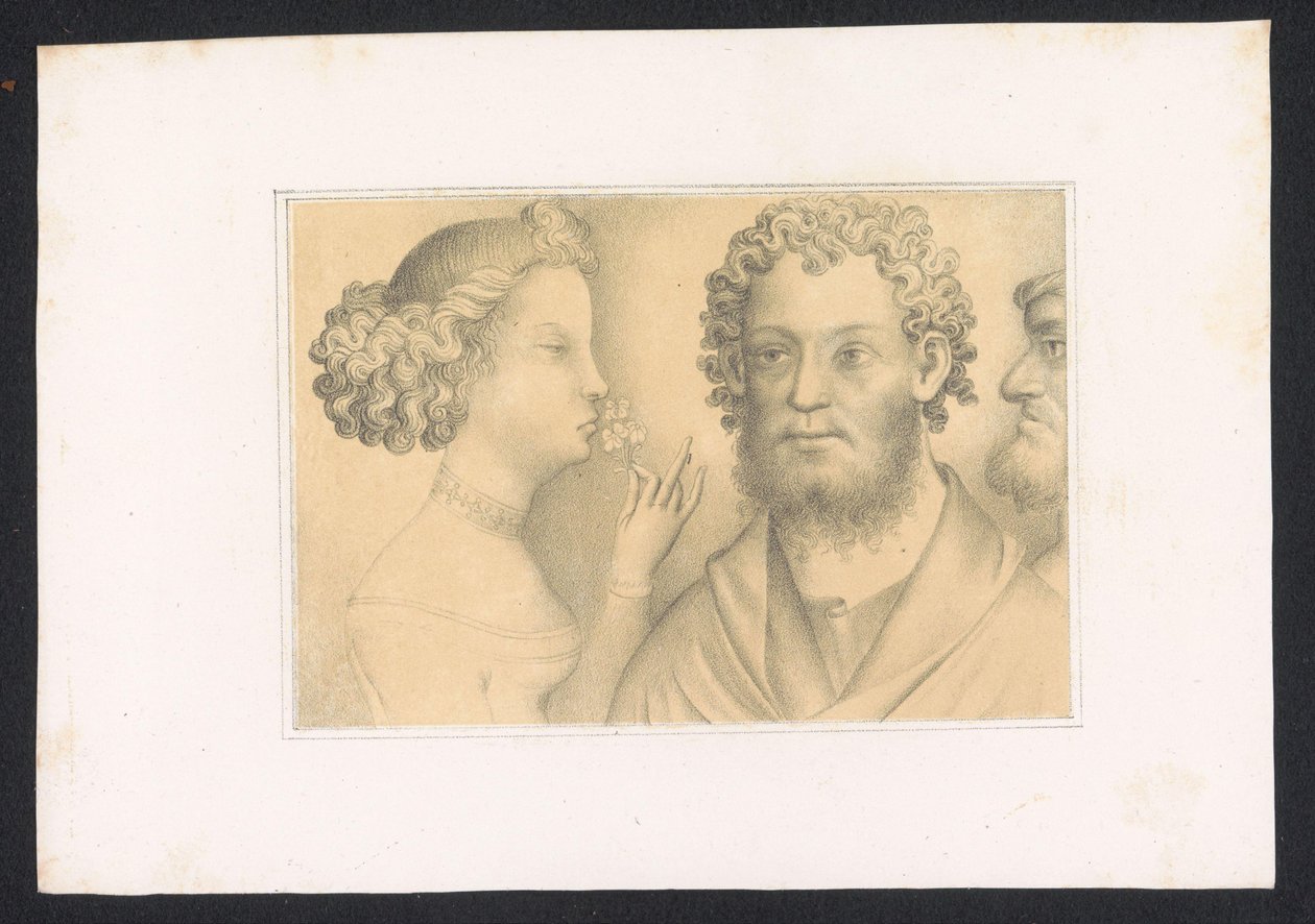 Uomini e giovane donna (serie di disegni e studi di un maestro olandese del XV secolo) da Karl Palzow