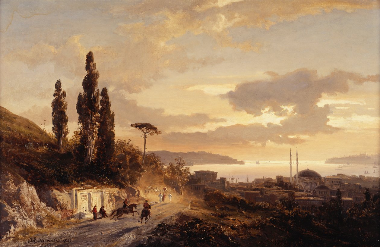 Una Vista di Costantinopoli e del Bosforo dal Lato Asiatico, 1864 da Karl Paul Themistocles von Eckenbrecher