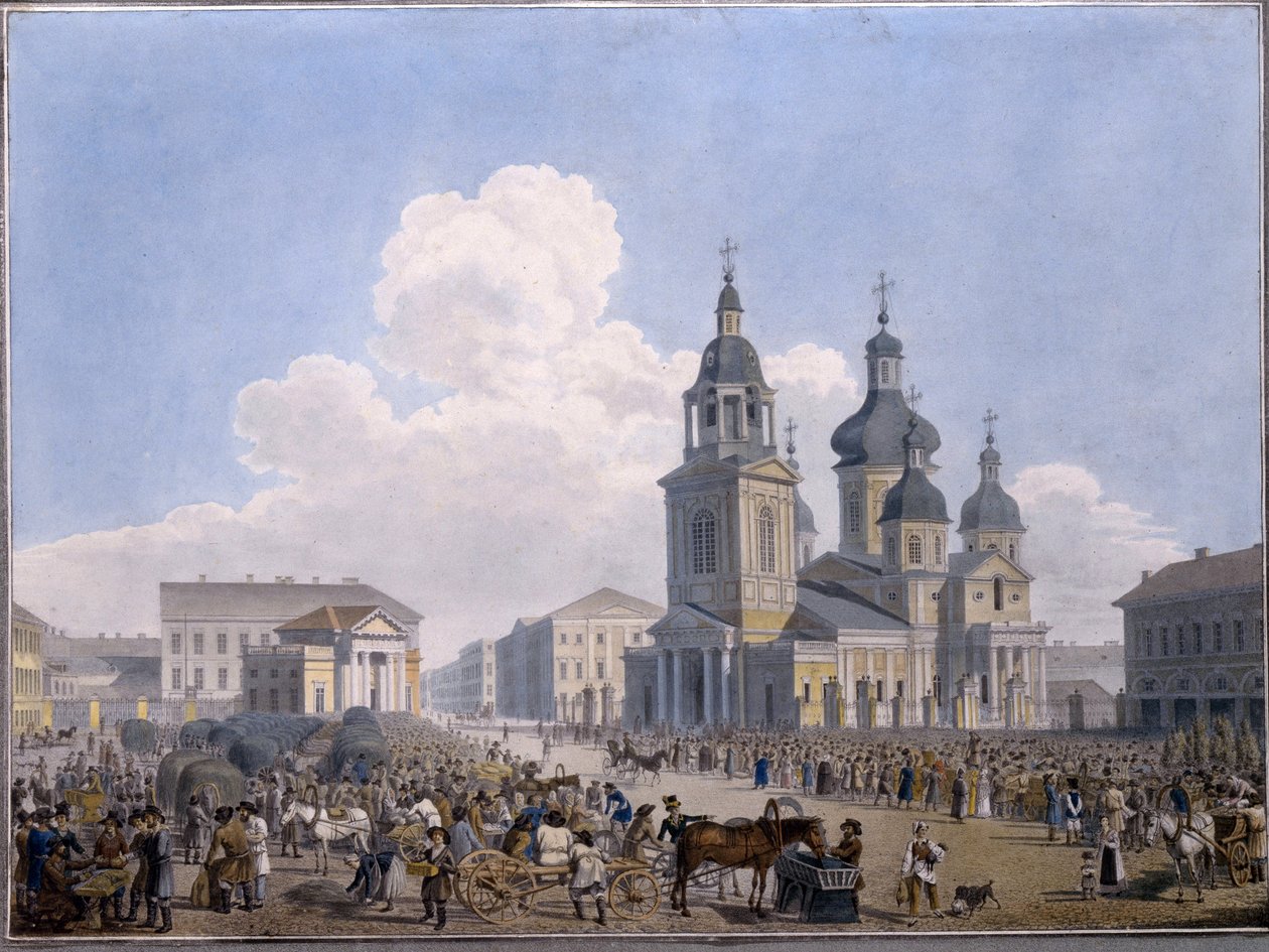 La piazza del mercato del fieno e la chiesa dell