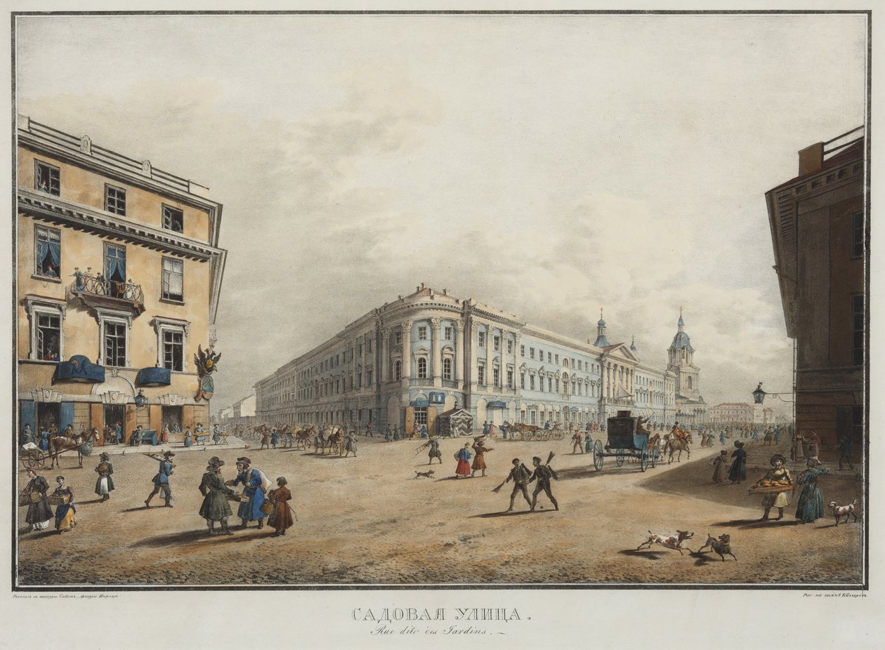 Veduta di Sadovaya Street a San Pietroburgo da Karl Pavlovich Beggrov