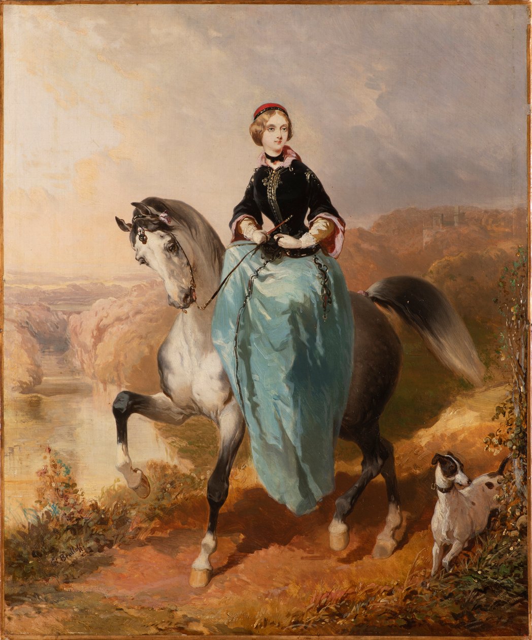Cavallerizza con un cane da Karl Pavlovich Bryullov