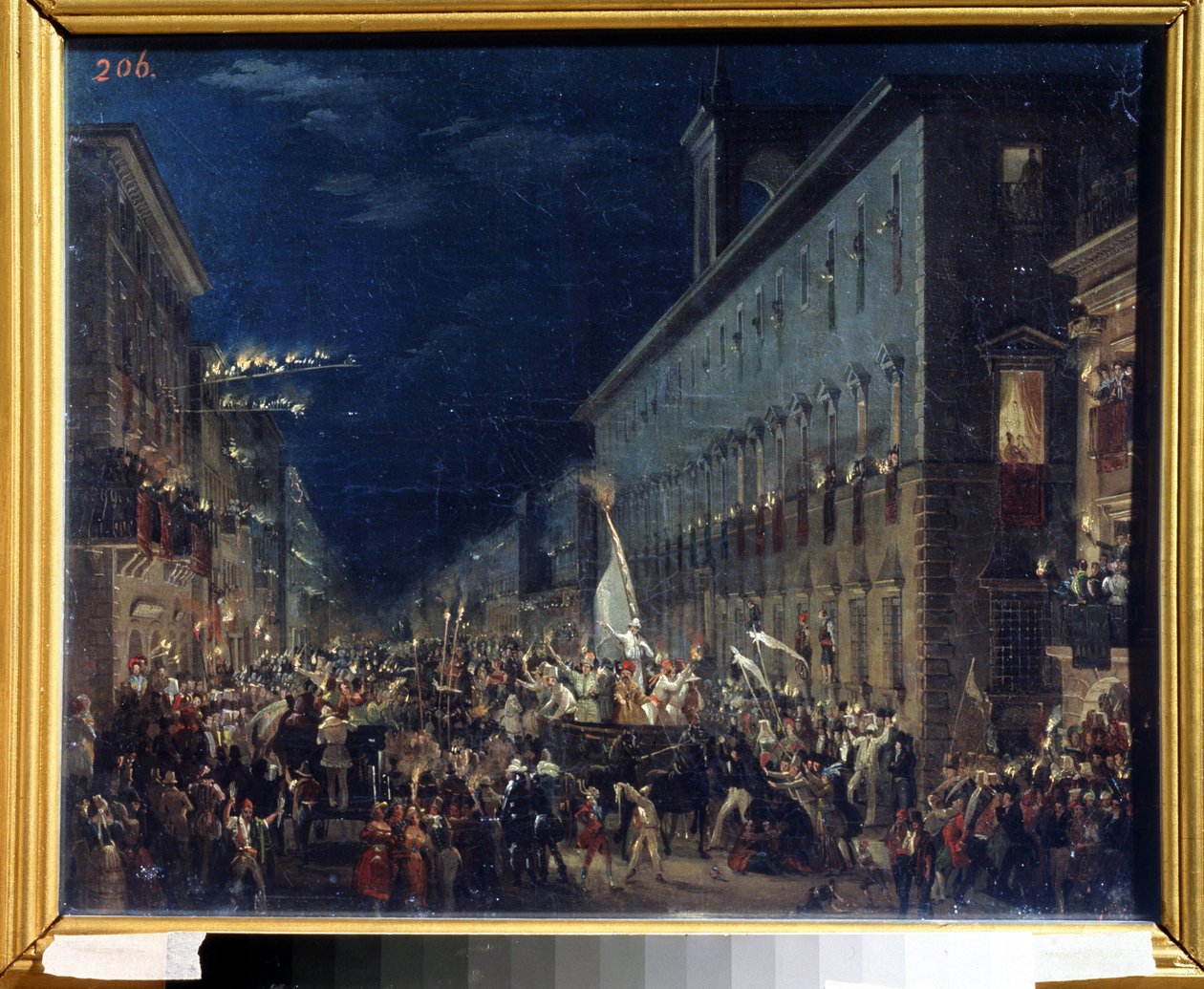 Manifestazione politica a Roma da Karl Pavlovich Bryullov