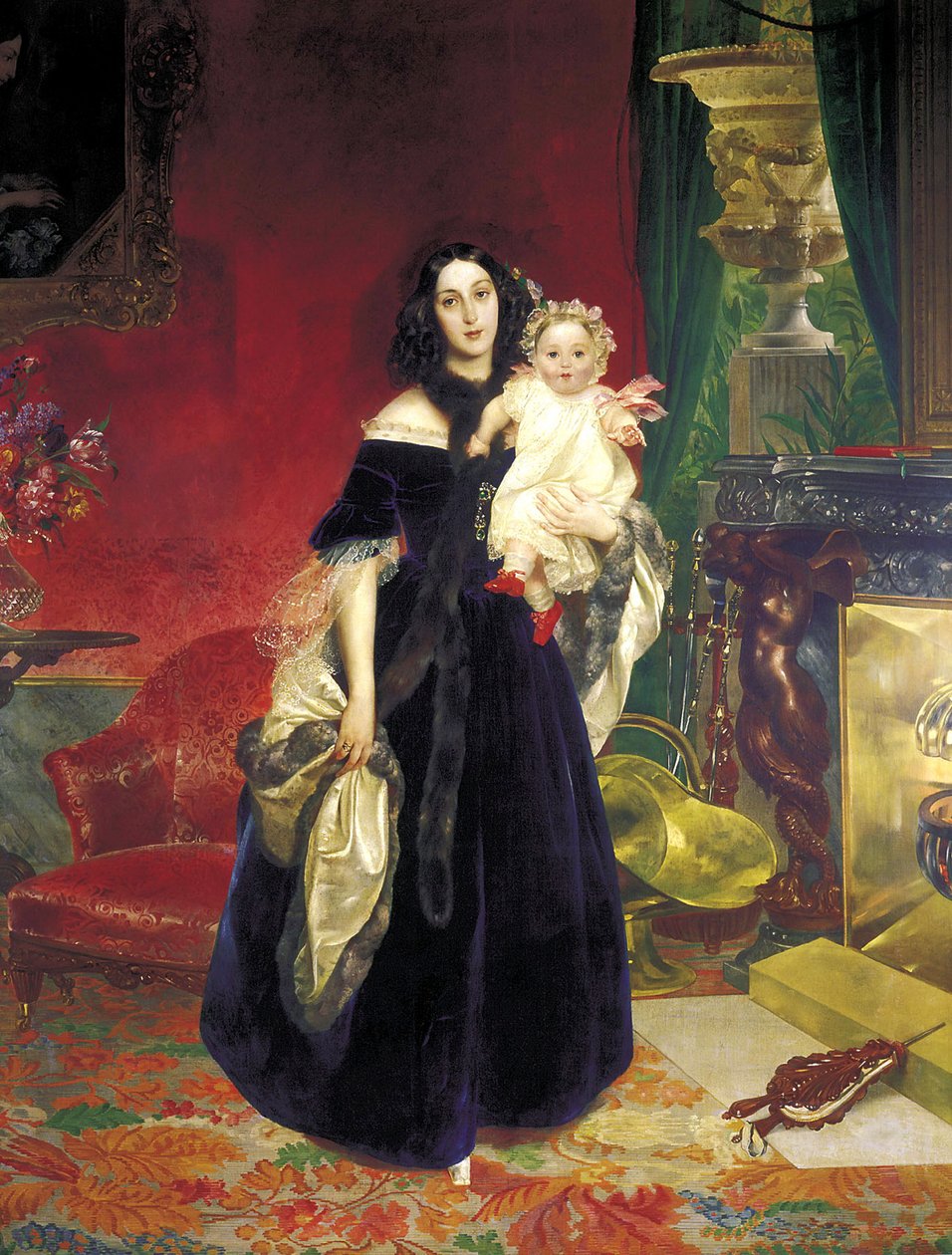 Maria Arkadyevna Stolypina Beck con sua figlia da Karl Pavlovich Bryullov