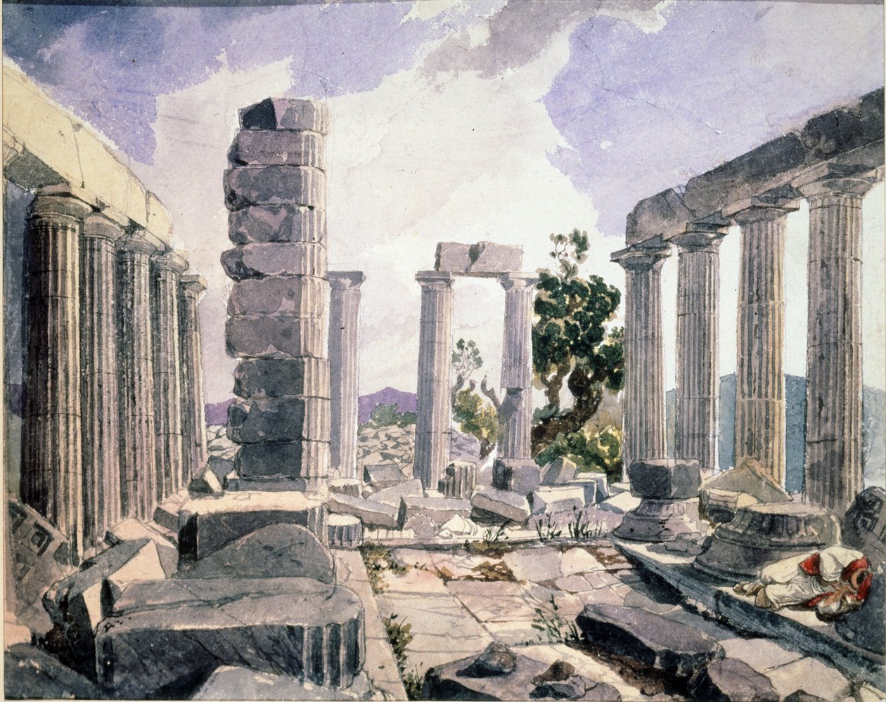 Veduta del Tempio di Apollo Epicurio a Bassae da Karl Pavlovich Bryullov