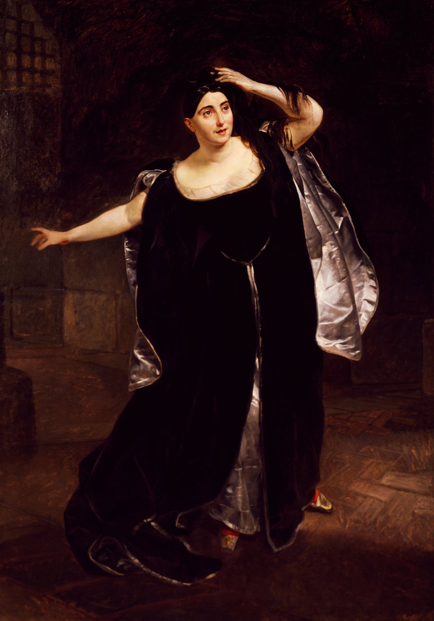 Giuditta Pasta (1797-1865), soprano italiana, nella scena della pazzia di Anna Bolena, dall