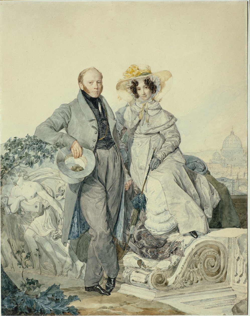 Ritratto di Grigory Nikanorovich e Varvara Alexeyevna Olenin, 1827 da Karl Pavlovich Bryullov