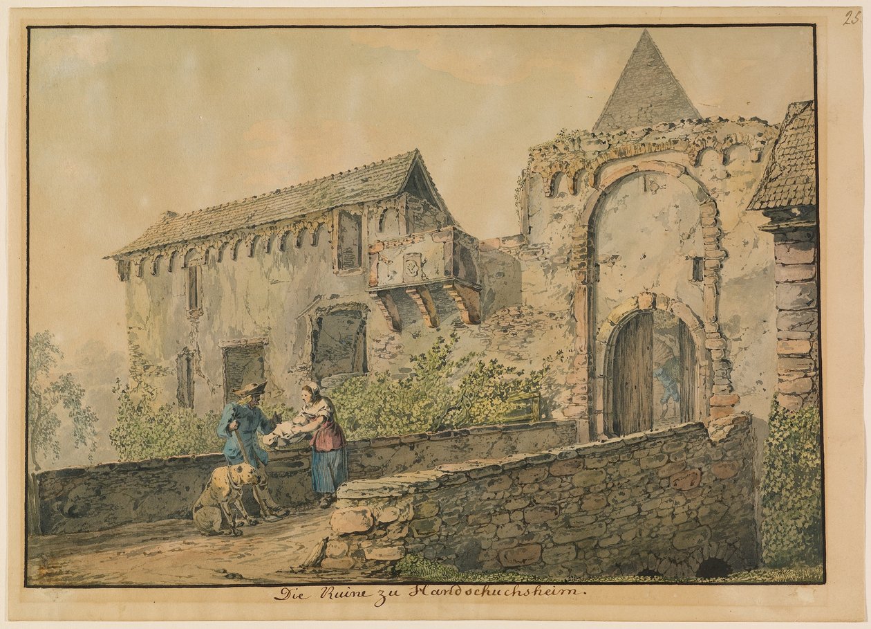 Rovine della Tiefburg a Handschuhsheim da Carl Philipp Fohr