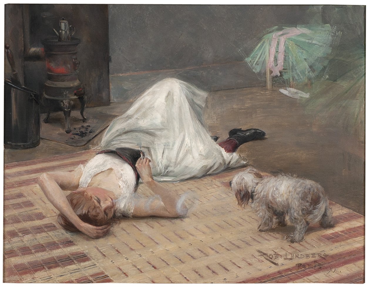 Modella che Fuma una Sigaretta da Karl Robert Lundberg