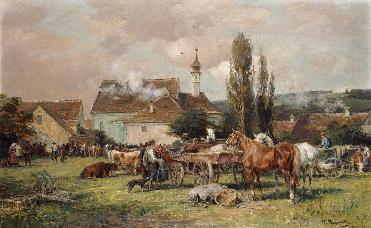 Un Mercato in un Villaggio da Karl Stuhlmuller