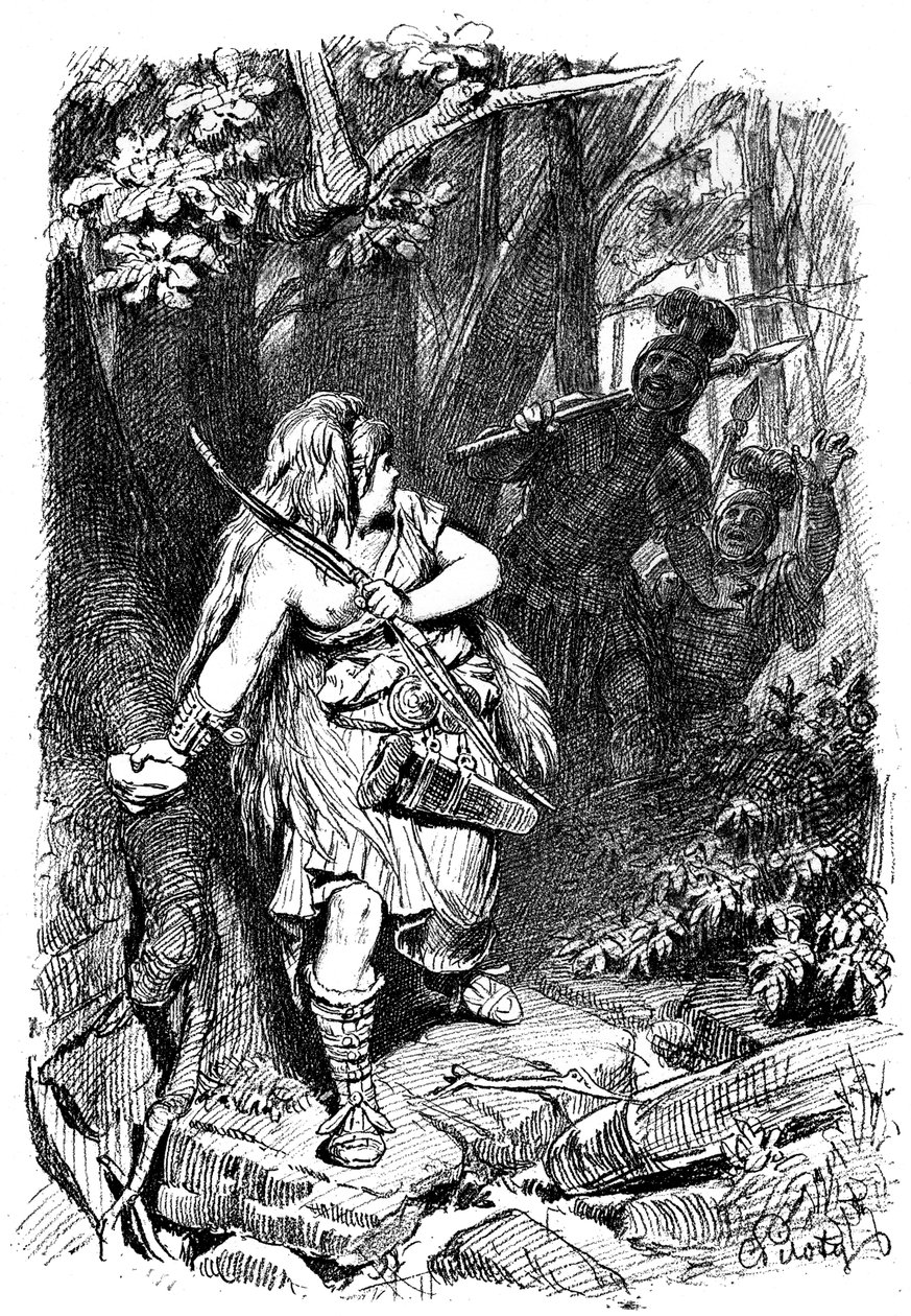Una fanciulla teutonica inseguita dai Romani, c1880-1882 da Karl Theodor von Piloty