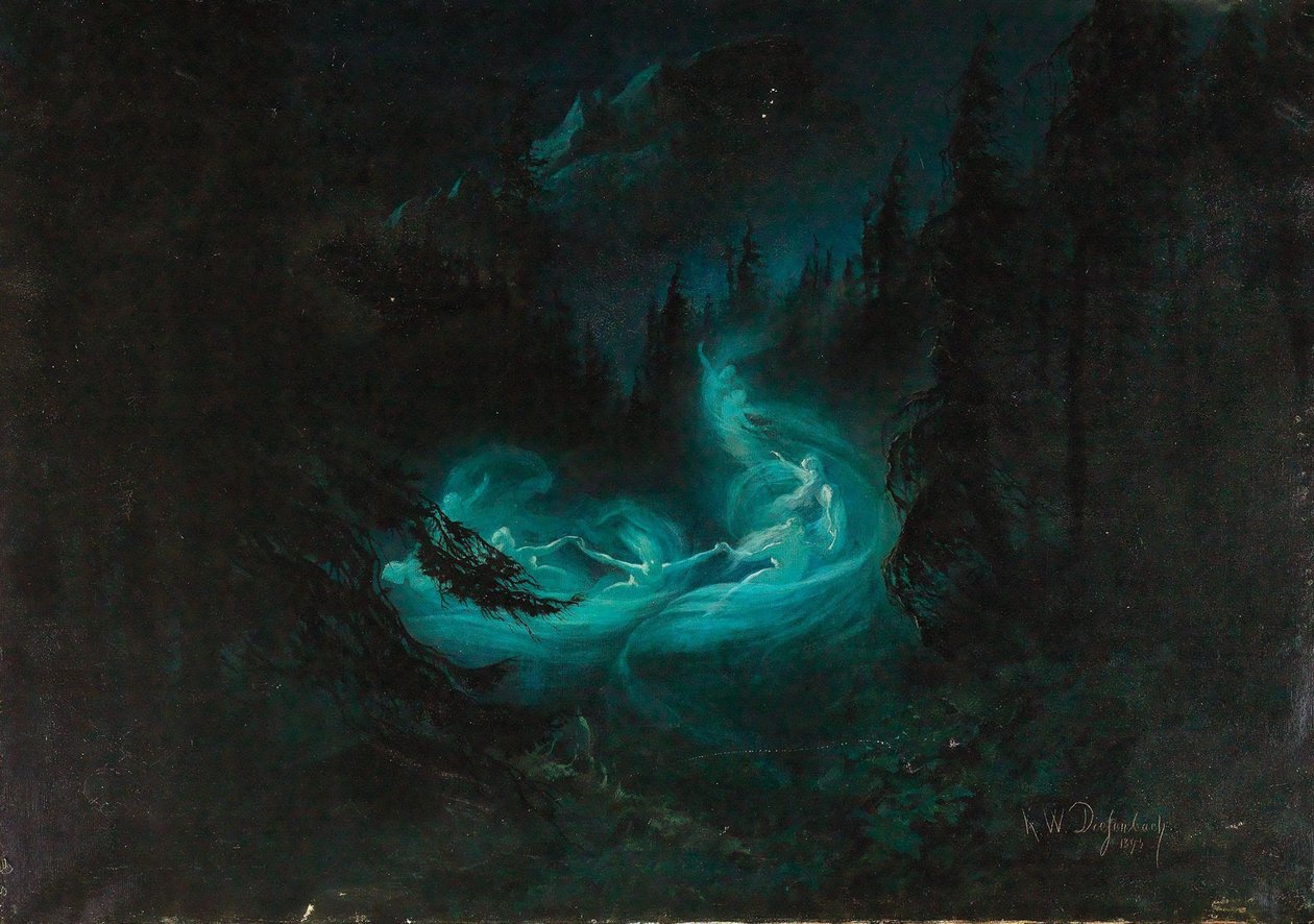 La danza delle fate, 1895 da Karl Wilhelm Diefenbach