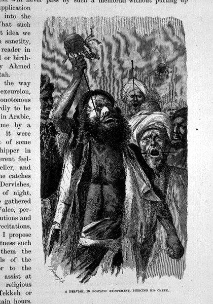 Un derviscio in estasi che si trafigge la guancia da Karl Wilhelm Gentz