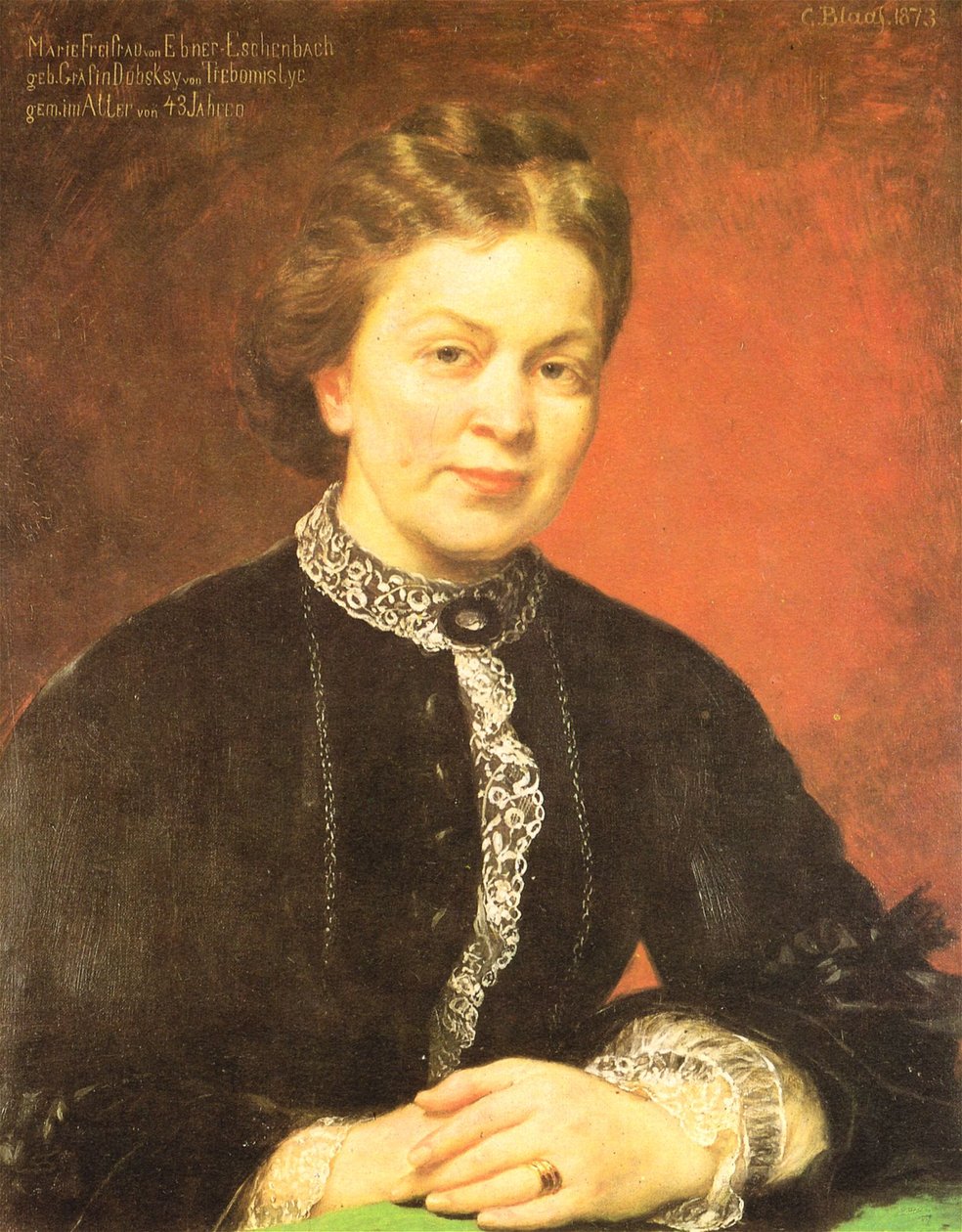 Tedesco: Marie Freifrau von Ebner-Eschenbach da Karl von Blaas