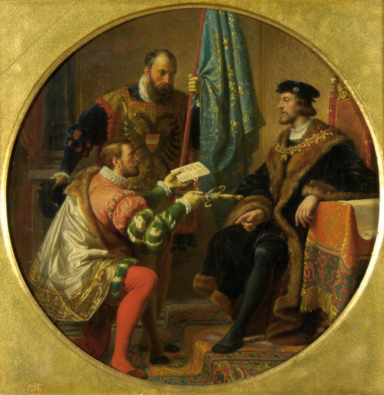 Imperatore Carlo V e Re Francesco I a Pavia 1525 da Karl von Blaas