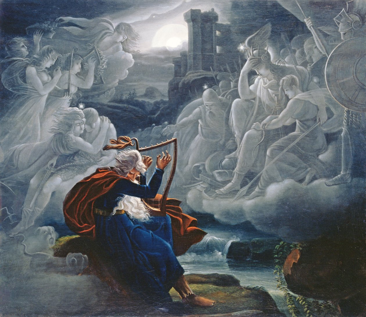 Ossian evoca gli spiriti sulle rive del fiume Lorca da Karoly Kisfaludy