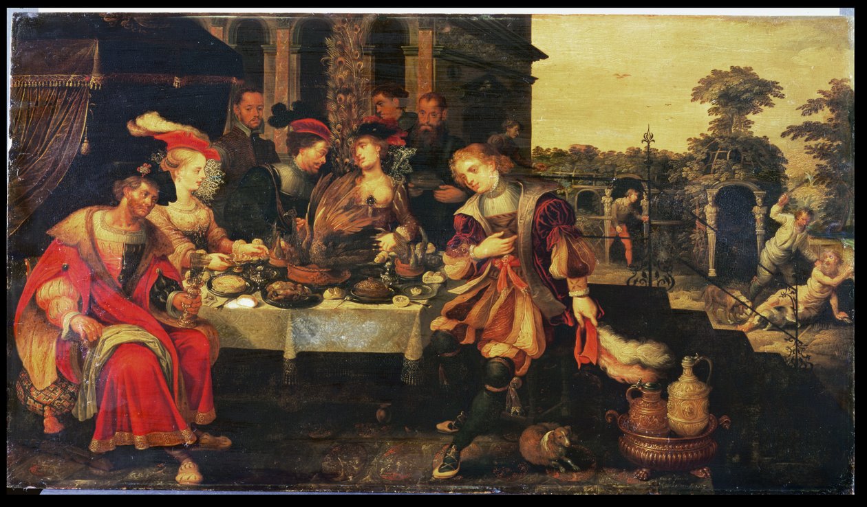 Lazzaro alla tavola del ricco, 1618 da Kasper or Gaspar van den Hoecke