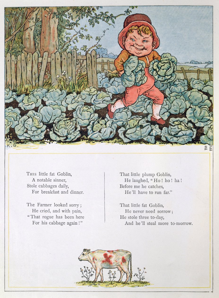 Un folletto che ruba cavoli, illustrazione per una poesia da 