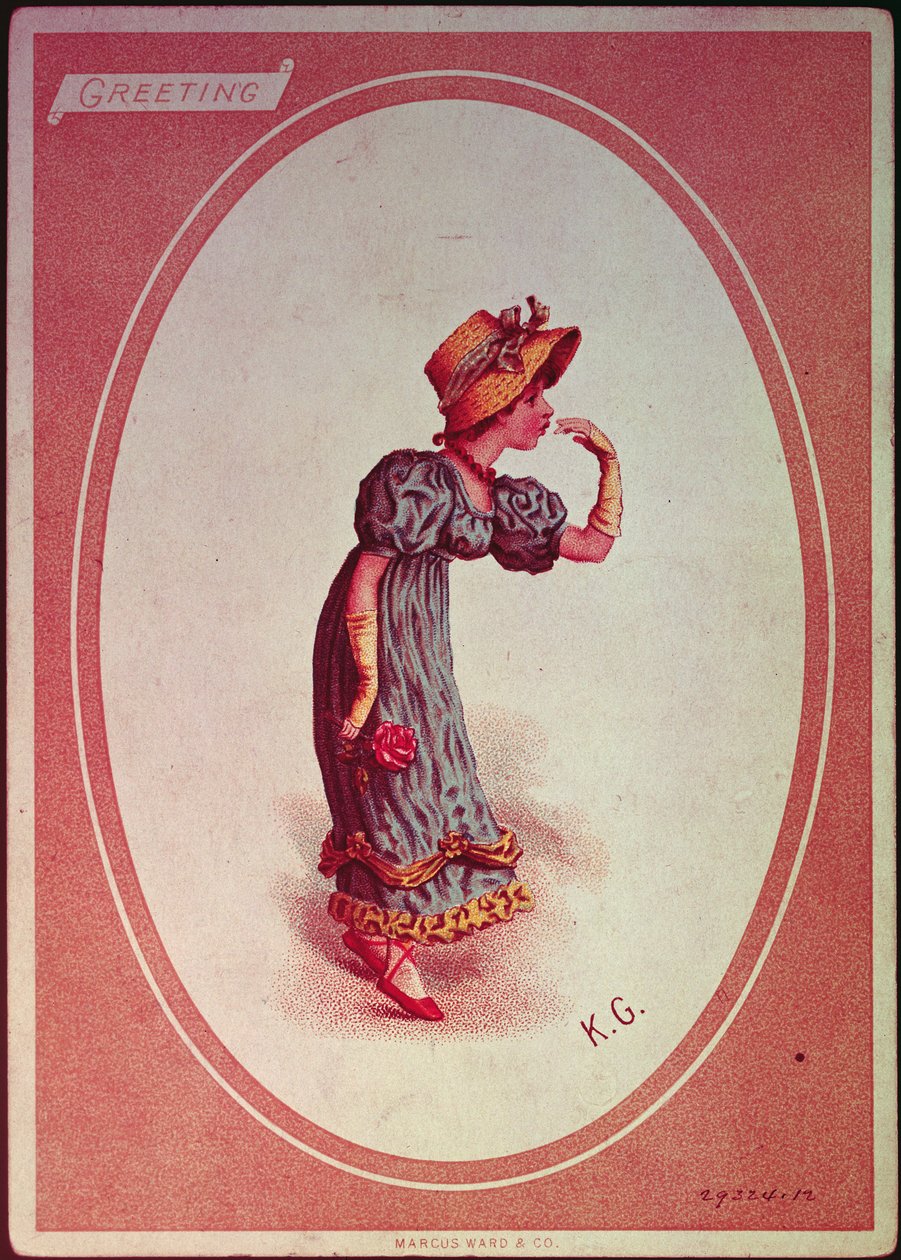 Ragazza con cappello di paglia da Kate Greenaway