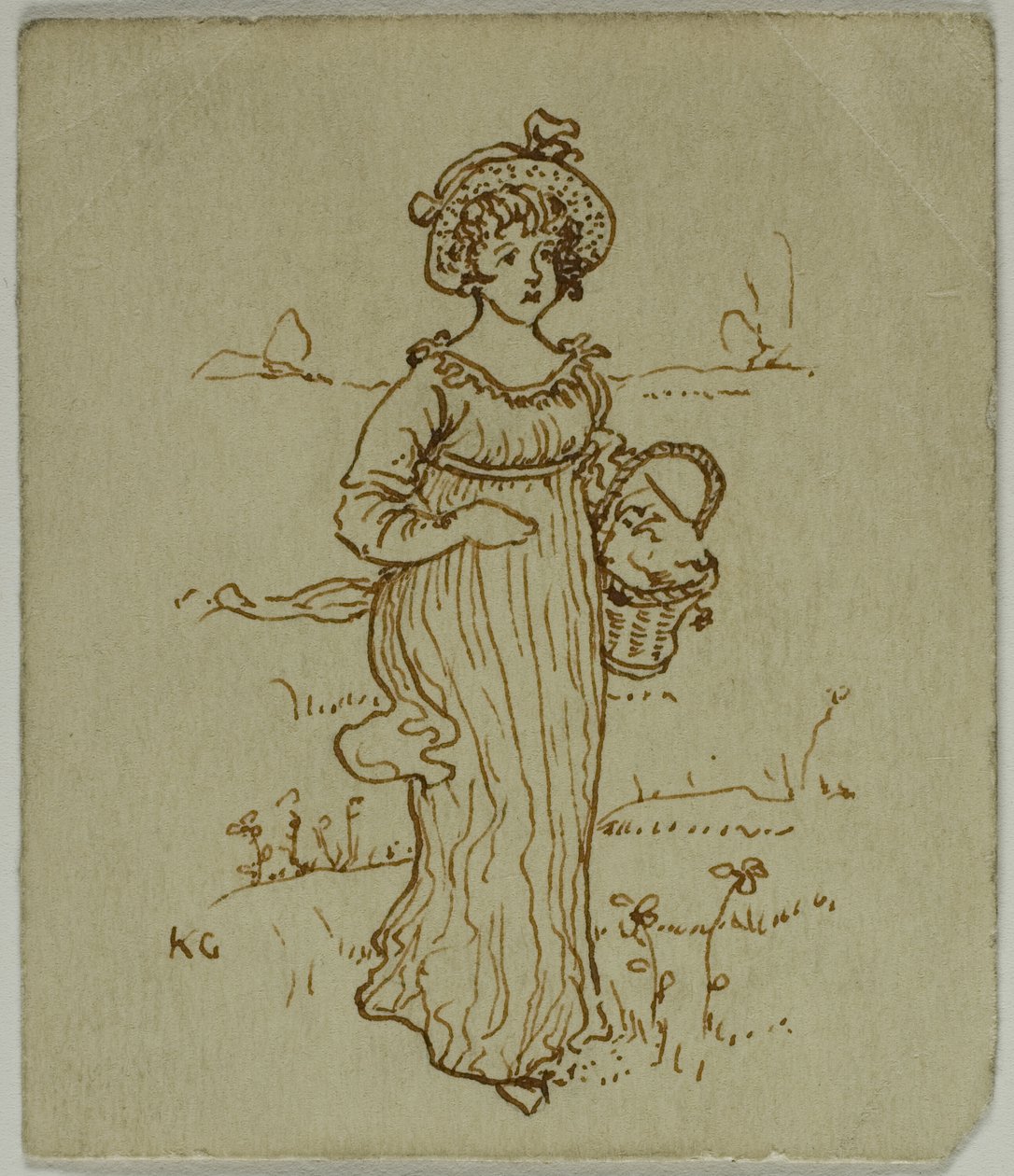 Ragazza con cestino da Kate Greenaway