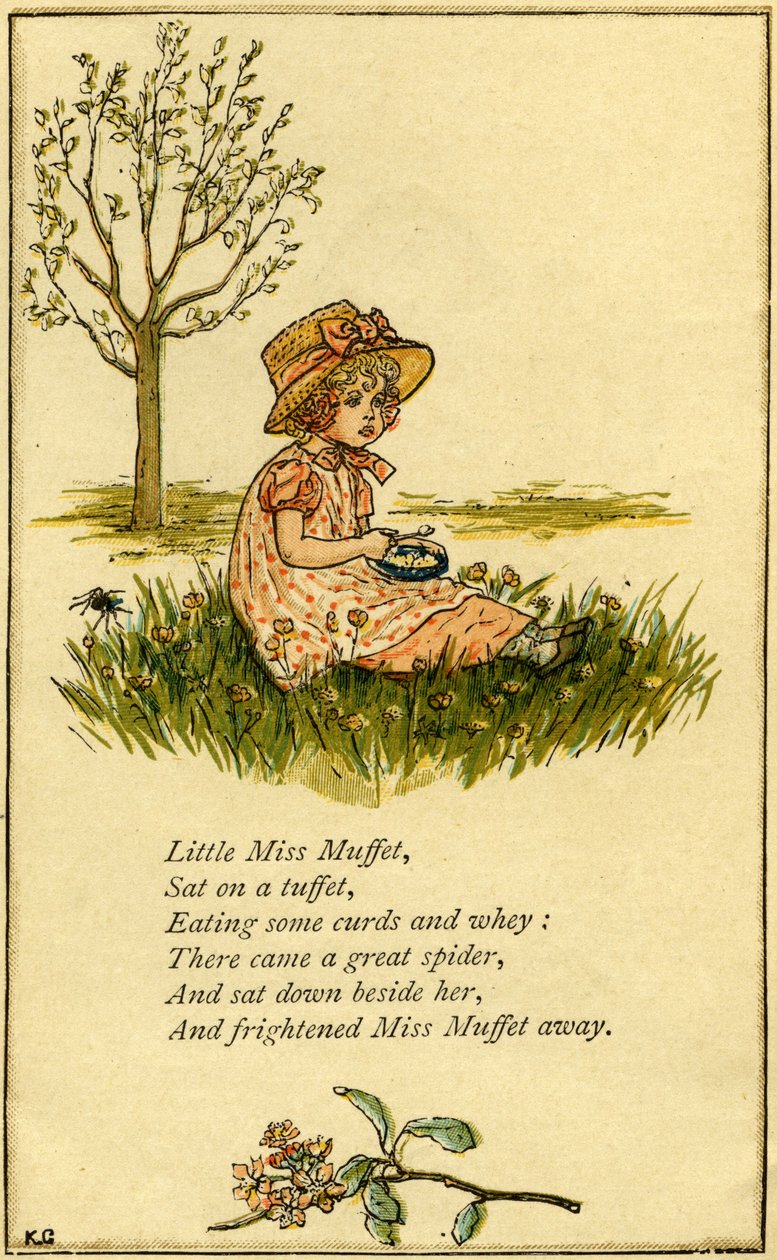 Little Miss Muffet illustrato da Kate Greenaway