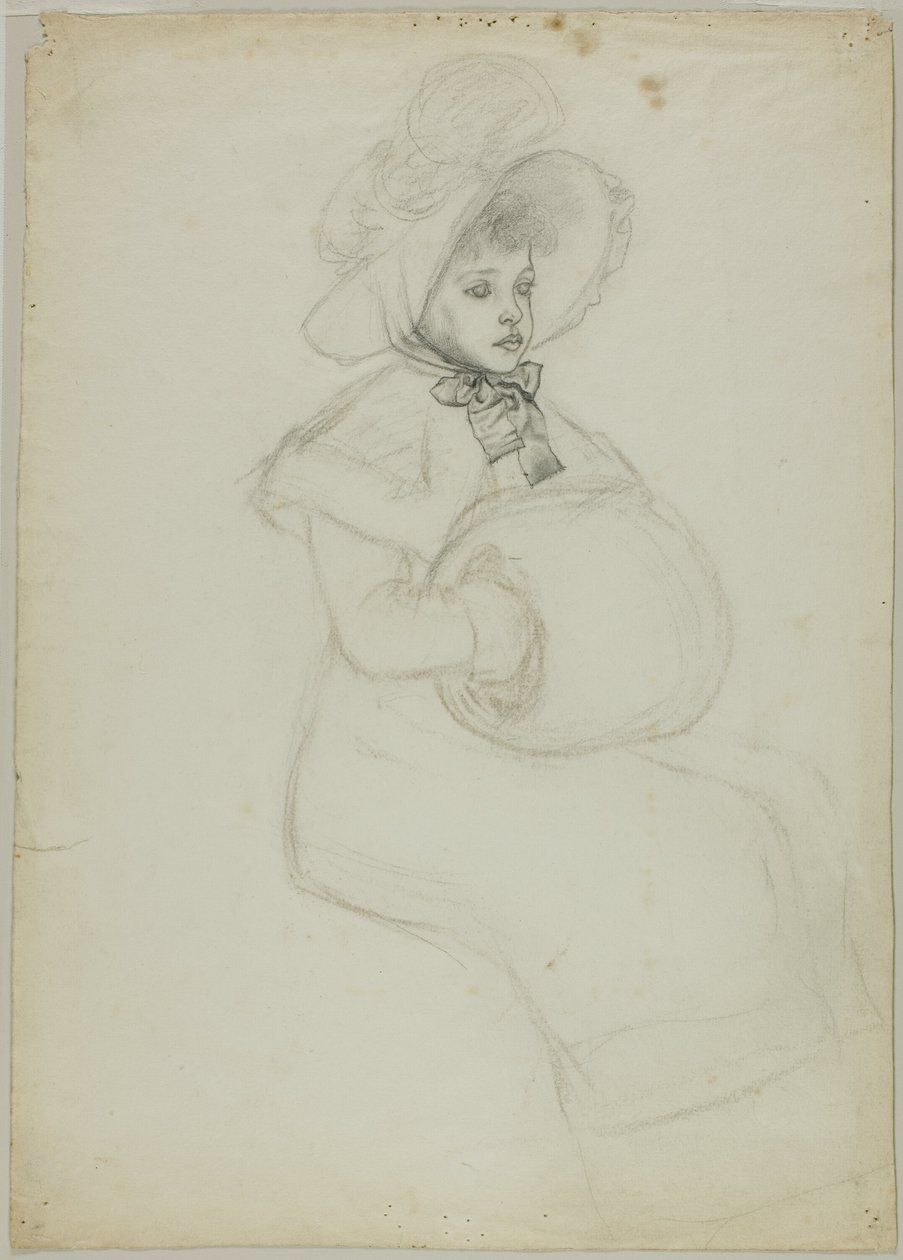 Ragazza seduta con muffola da Kate Greenaway