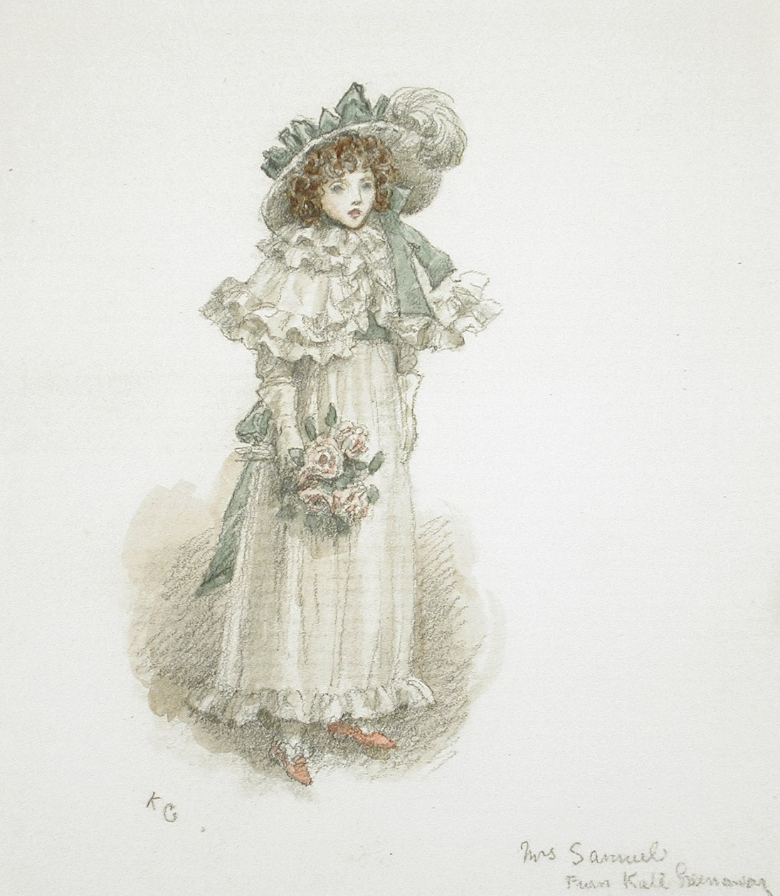 Studio di una bambina completamente vestita da Kate Greenaway