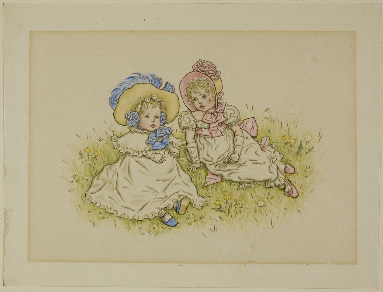 Due Bambine con Cappelli da Kate Greenaway