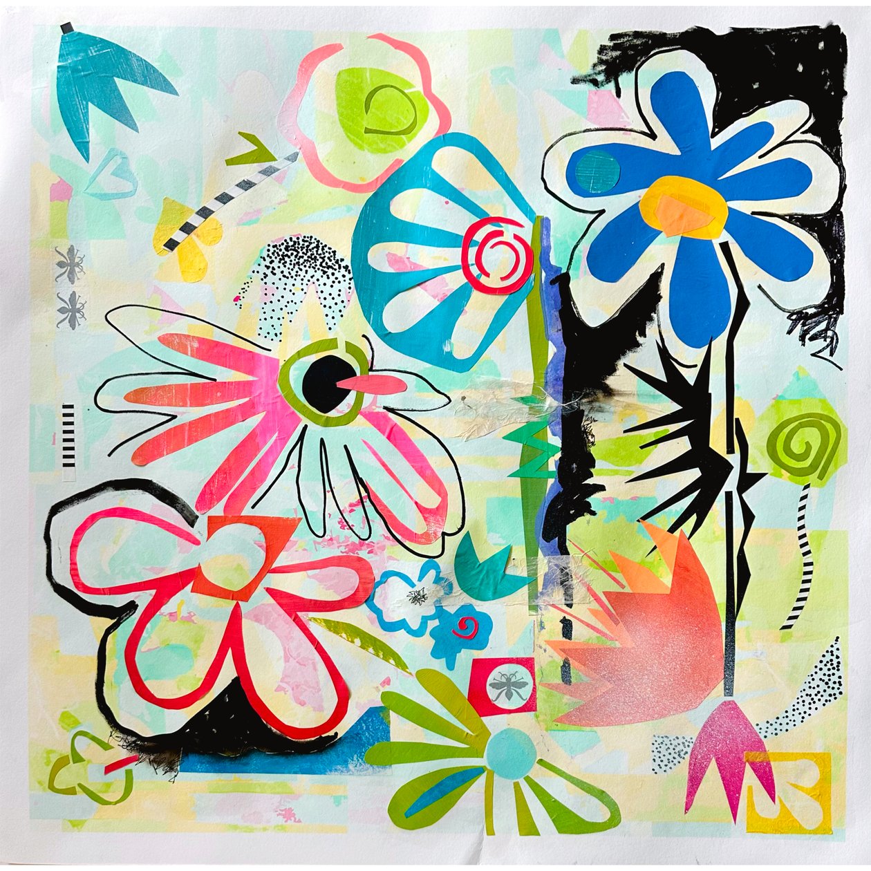 fioritura capricciosa, 2025 (tecnica mista su carta) da Kathy Dunaway