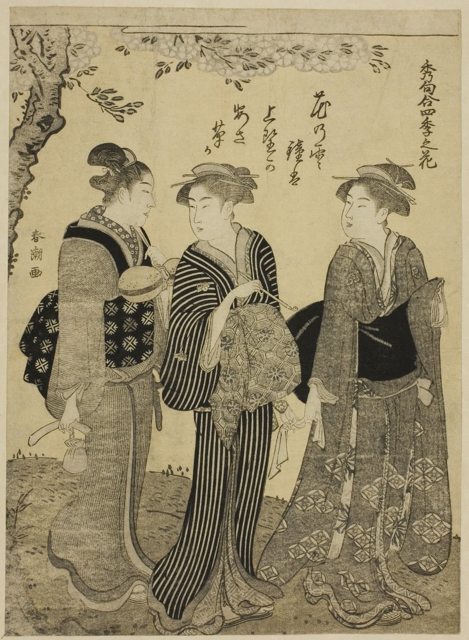Fiori di Ciliegio in Primavera, dalla serie "Le Migliori Odi sui Fiori delle Quattro Stagioni (Shuku awase, shiki no hana)" da Katsukawa Shuncho