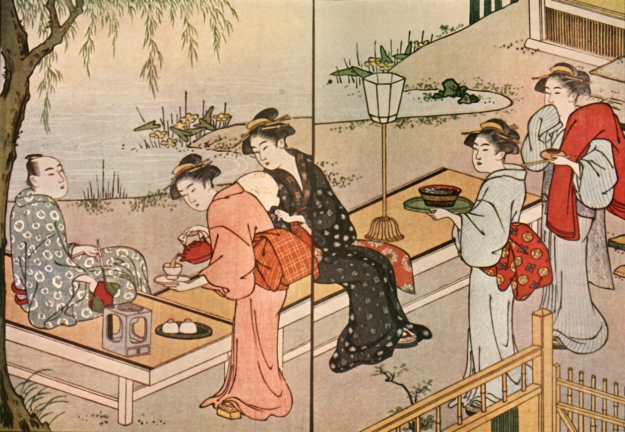 Donna che serve il tè, 1790 da Katsukawa Shuncho