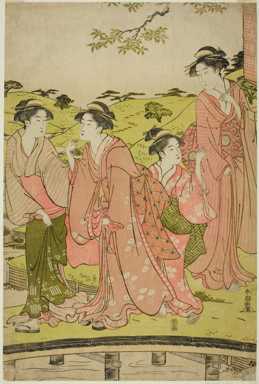 Donne che visitano un santuario di Inari da Katsukawa Shuncho