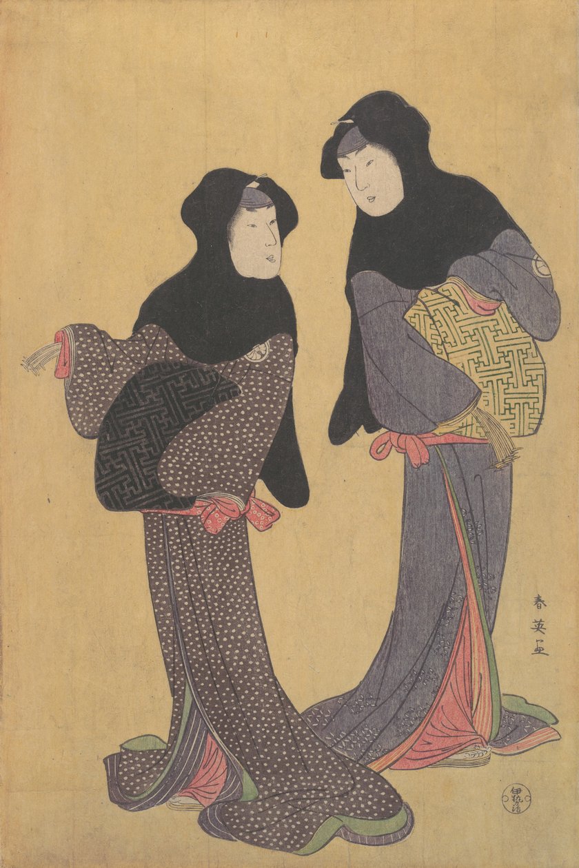 Due donne che conversano da Katsukawa Shun