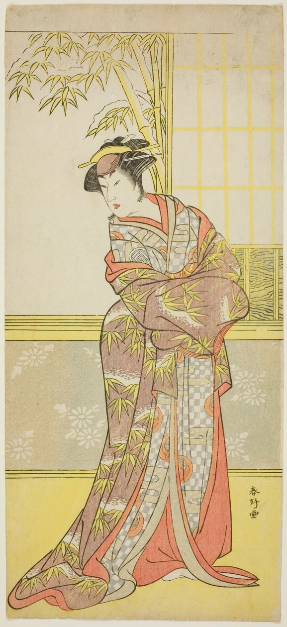 Attore Sanogawa Ichimatsu III Possibilmente nel ruolo di Masago Gozen in "Lo specchio d