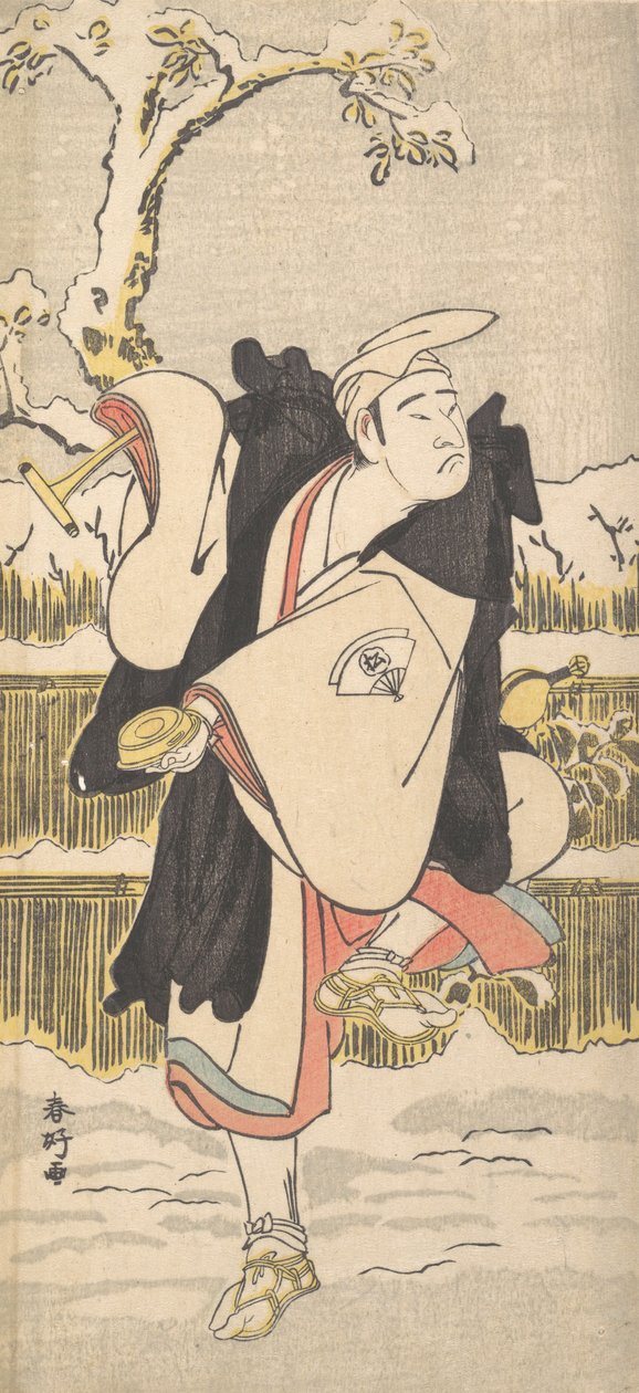 Onoe Matsusuke come un Kannen-Butsu o monaco buddista mendicante, ca. 1790 da Katsukawa Shunko