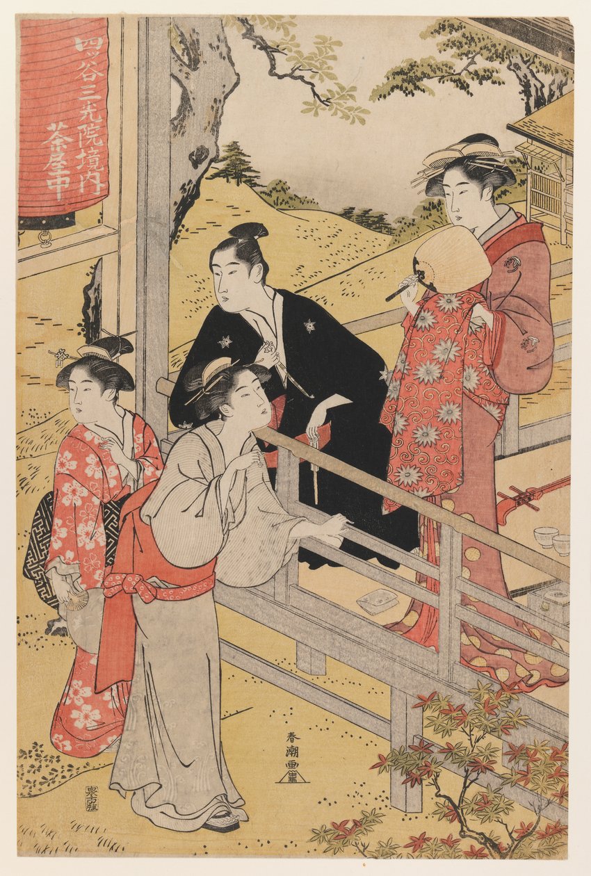 Casa da tè al Tempio Sankoin, Yotsuya da Katsukawa Shunko