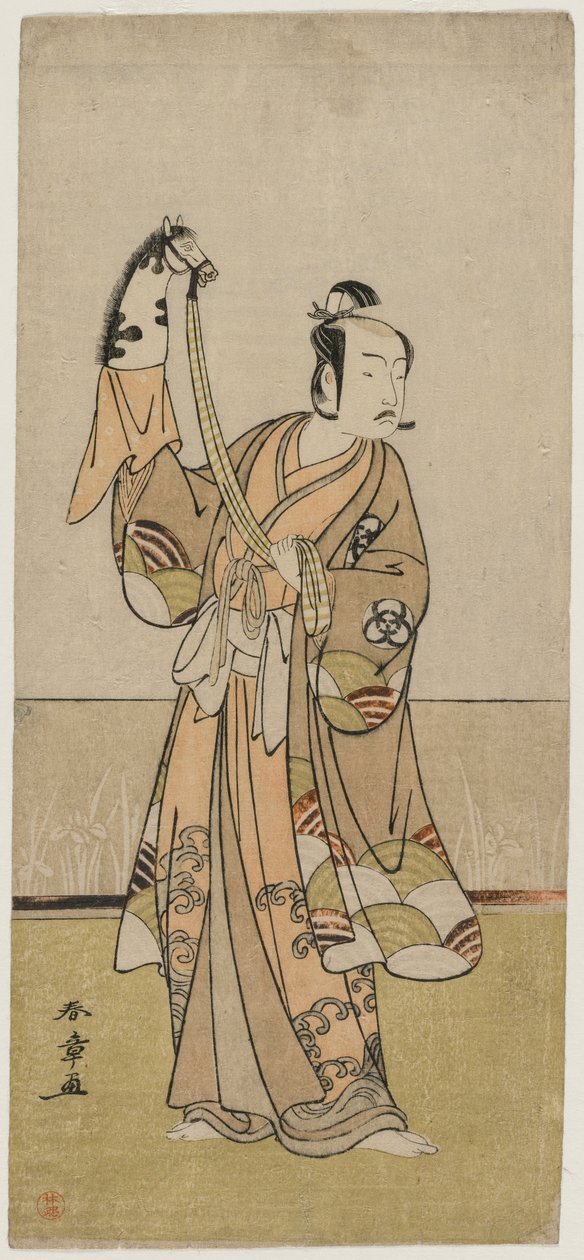 Bando Hikosaburo III con un burattino a mano da Katsukawa Shunsho