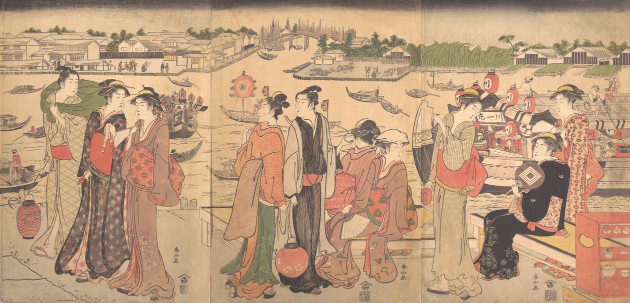 Festival sul fiume Sumida, fine XVIII secolo da Katsukawa Shunzan