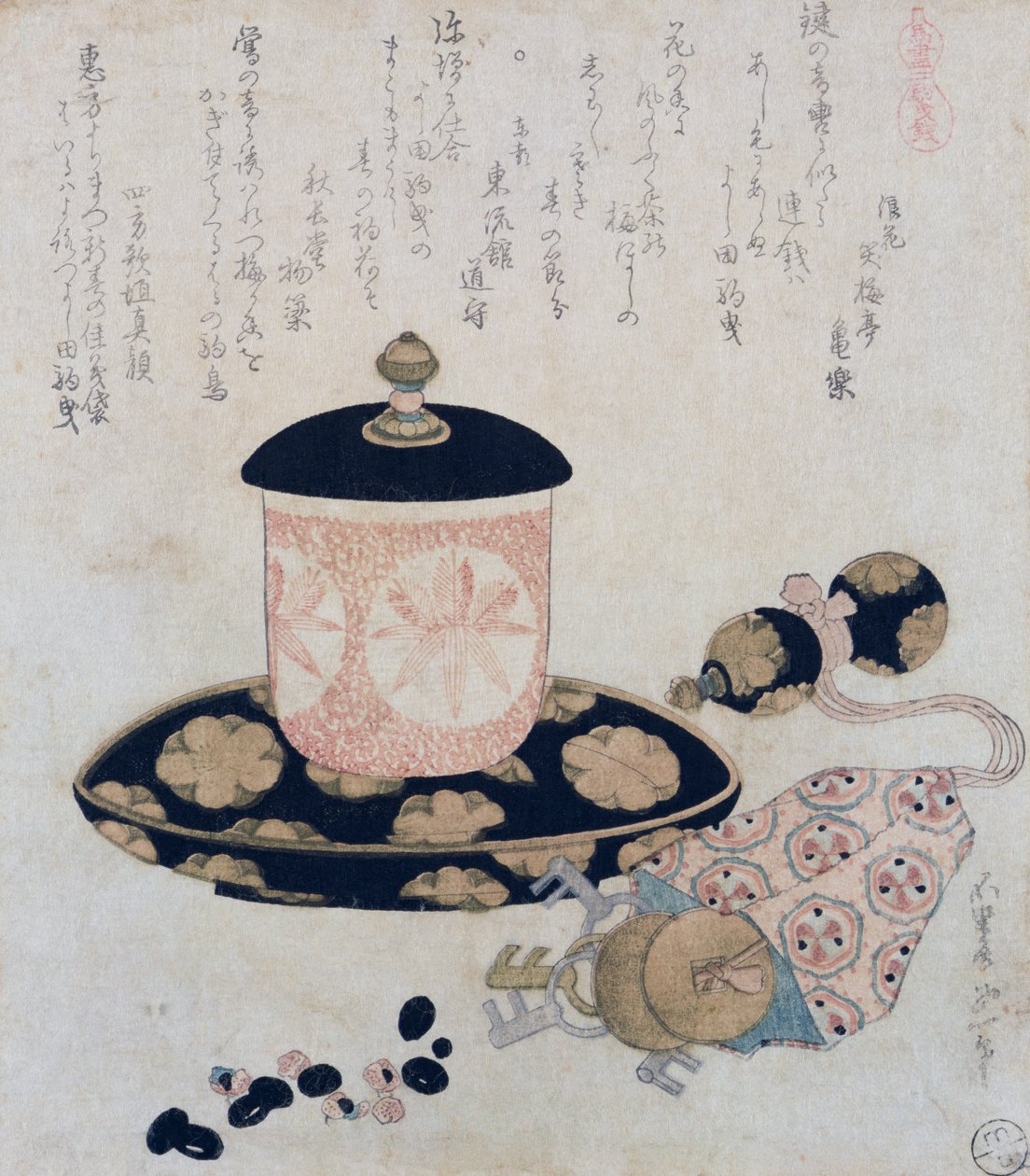 Una teiera e chiavi, 1822 da Katsushika Hokusai