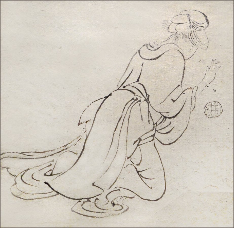 Studio di donna vista di schiena da Katsushika Hokusai