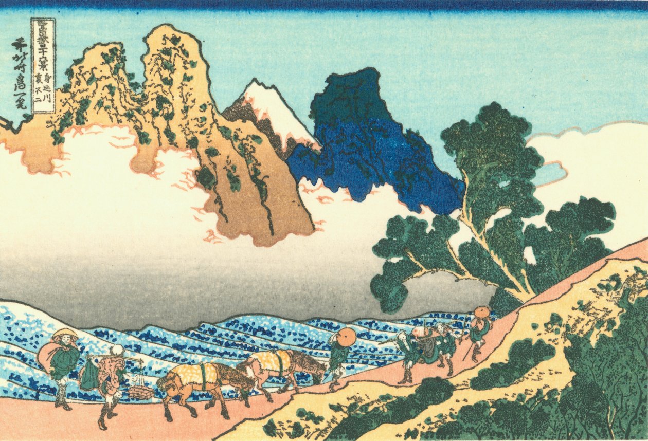 Il retro del Fuji dal fiume Minobu da Katsushika Hokusai