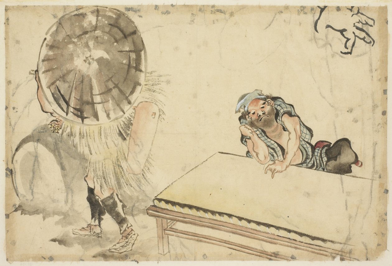 Produttore di mochi e produttore di tatami, c.1815-1849 da Katsushika (school of) Hokusai