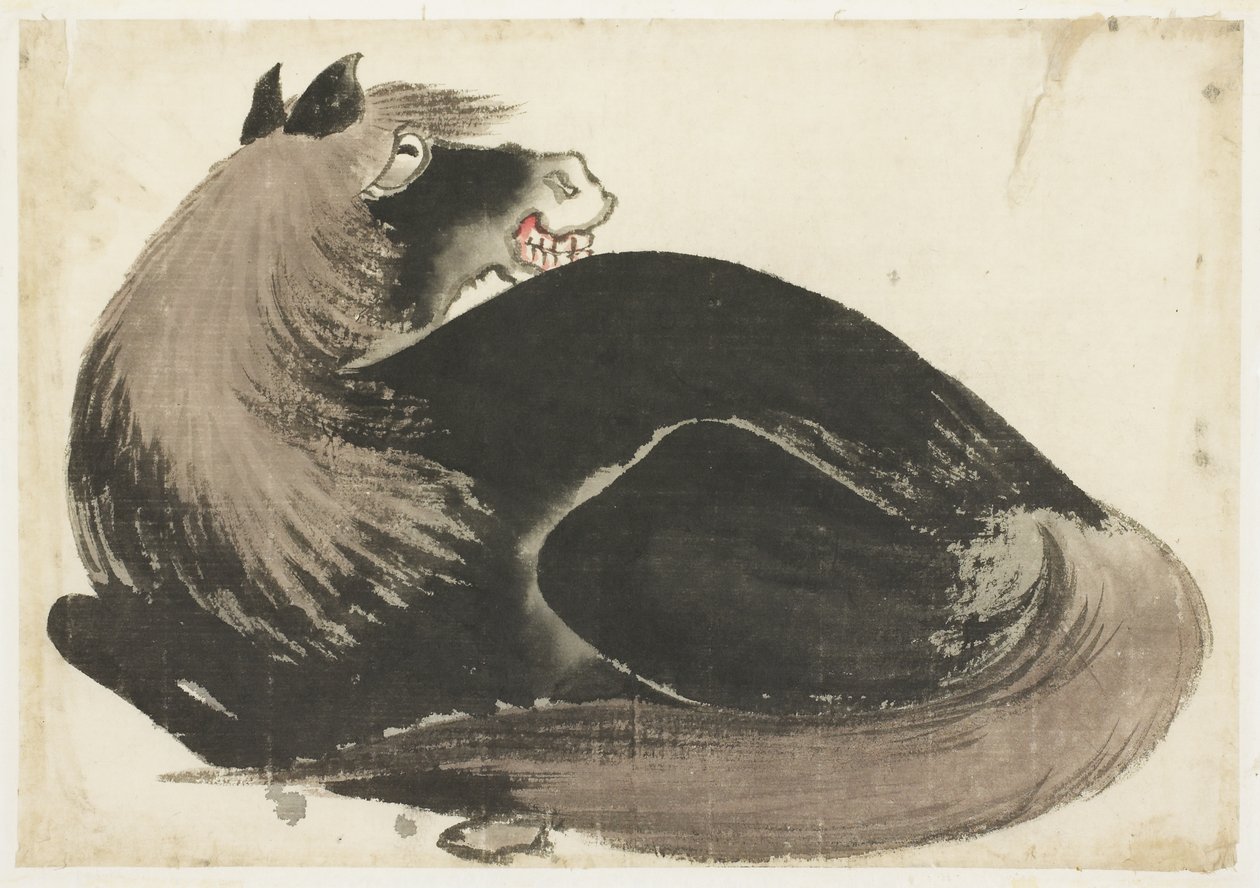 Cavallo reclinato da Katsushika (school of) Hokusai