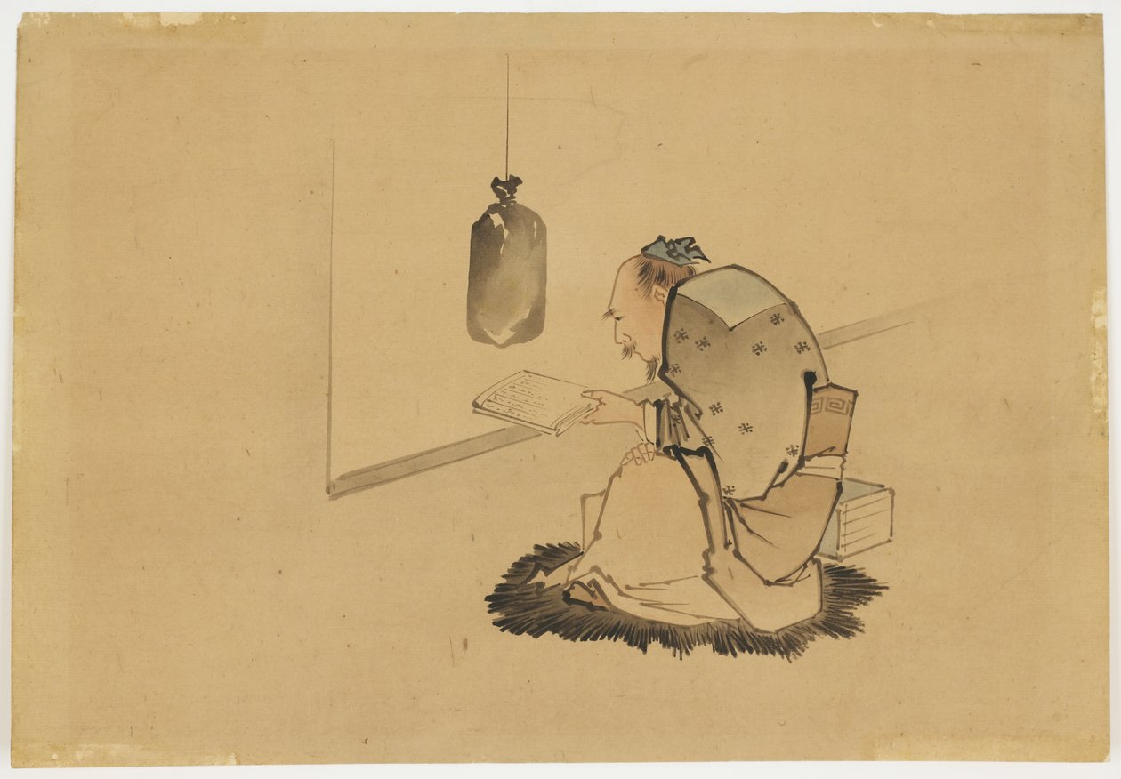Studioso che legge alla finestra da Katsushika (school of) Hokusai