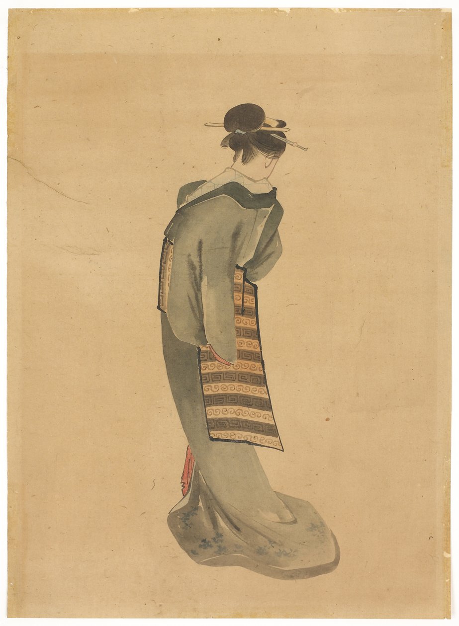 Bellezza in piedi (vista posteriore) da Katsushika (school of) Hokusai