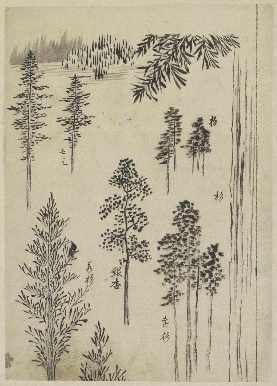 Paesaggio con alberi da Katsushika Hokusai (possibly)