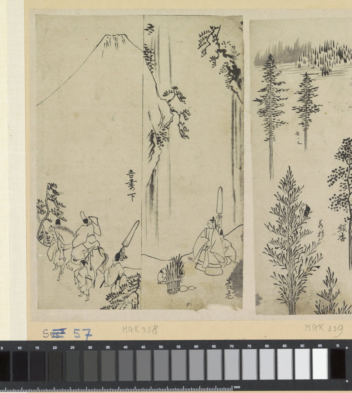 Cavaliere con seguito e il saluto del daimyo da Katsushika Hokusai (possibly)