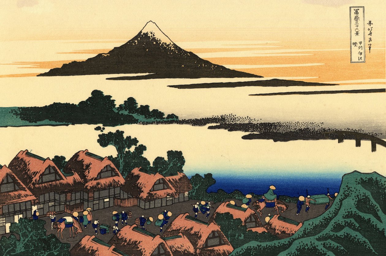 36 vedute del Monte Fuji, Giappone: alba a Isawa nella provincia di Kai da Katsushika Hokusai