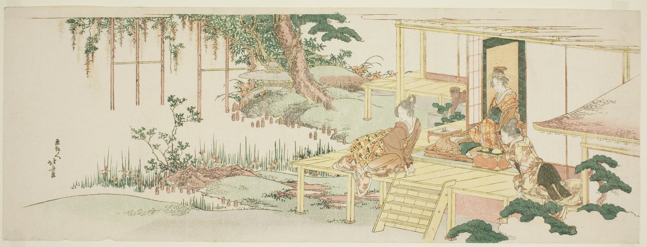 Ammirando il glicine da Katsushika Hokusai