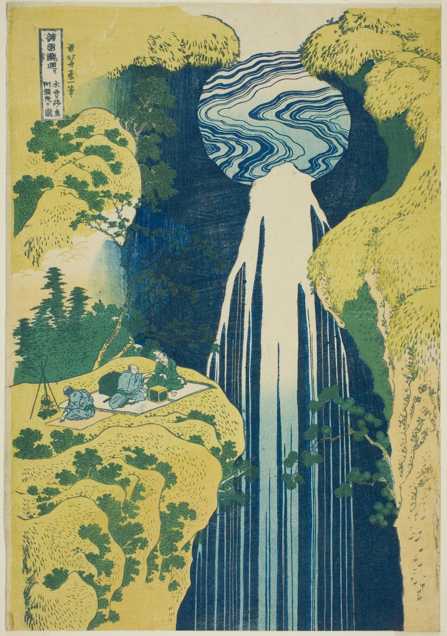 Cascata di Amida nelle lontane regioni del Kisokaido (Kisoji no oku Amidagataki), dalla serie "Un tour delle cascate in varie province (Shokoku taki meguri)" da Katsushika Hokusai
